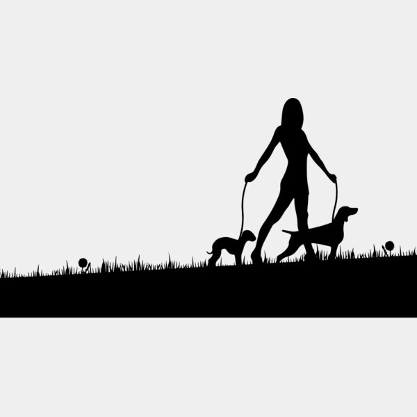 Dog Walking Silhouette Thumbnail