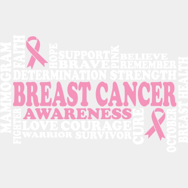 Breast Cancer Awareness Word Art Thumbnail